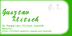 gusztav klitsch business card